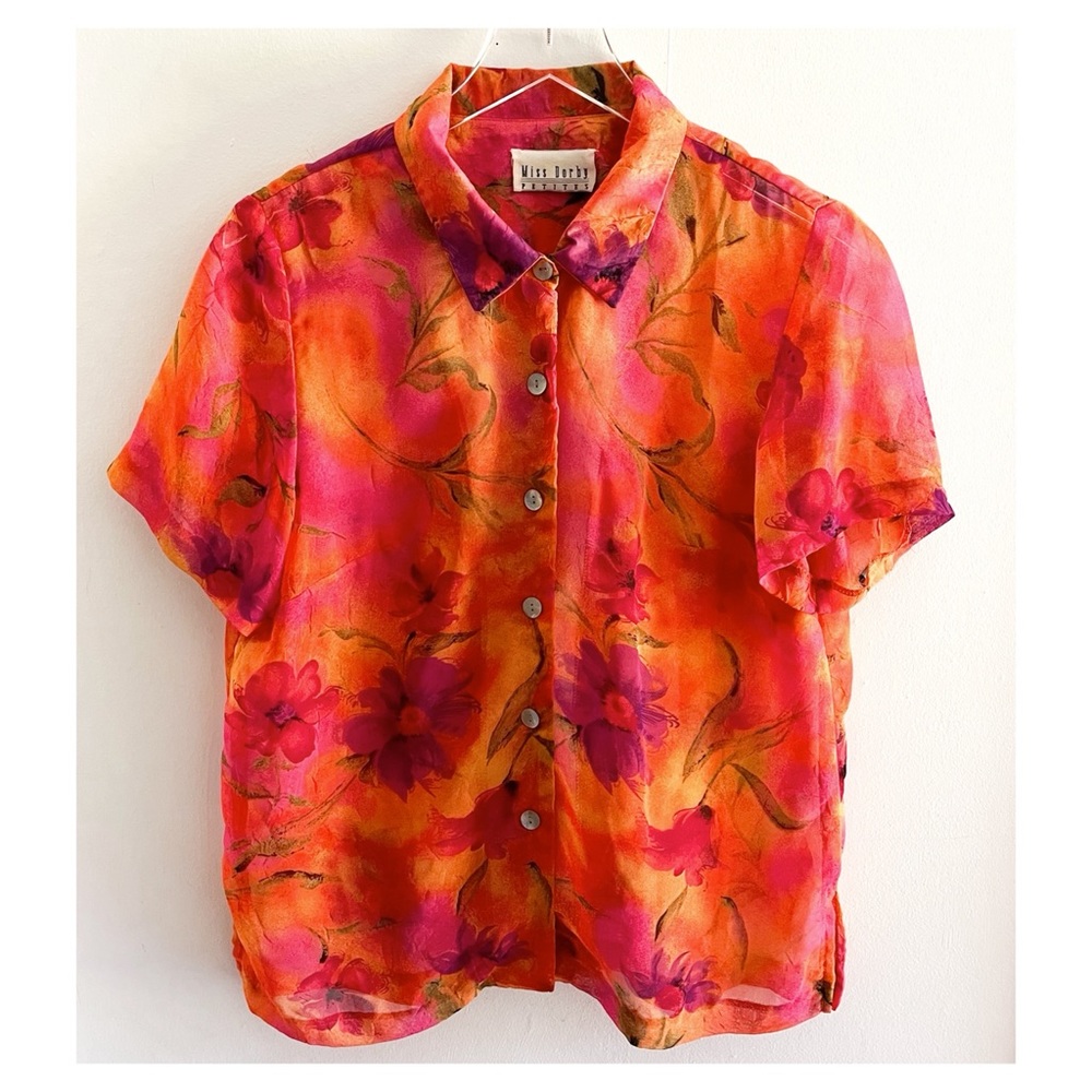 Vintage Sheer Button Up Blouse